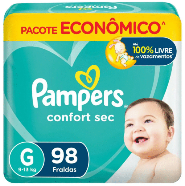 Fralda Pampers Confort Sec G Com 98 Unidades